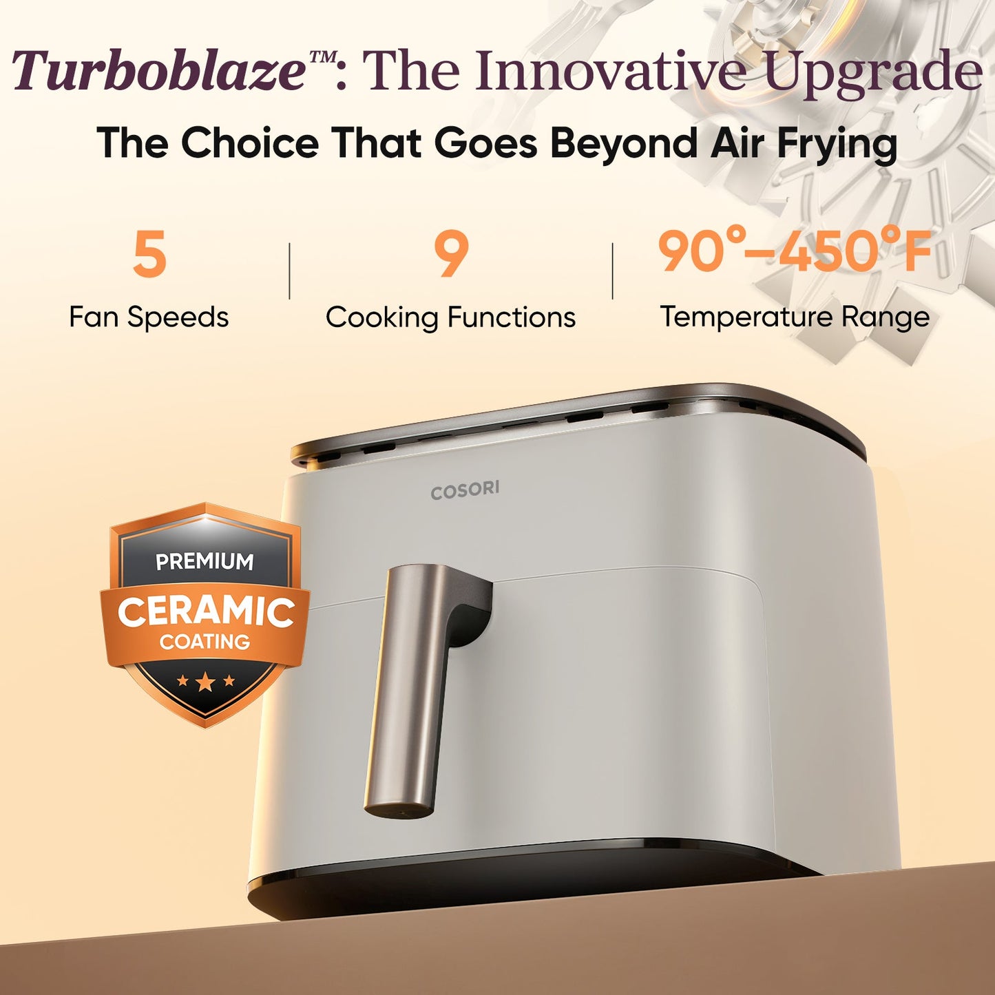 TurboBlaze™ 6.0-Quart Air Fryer - Light Gray